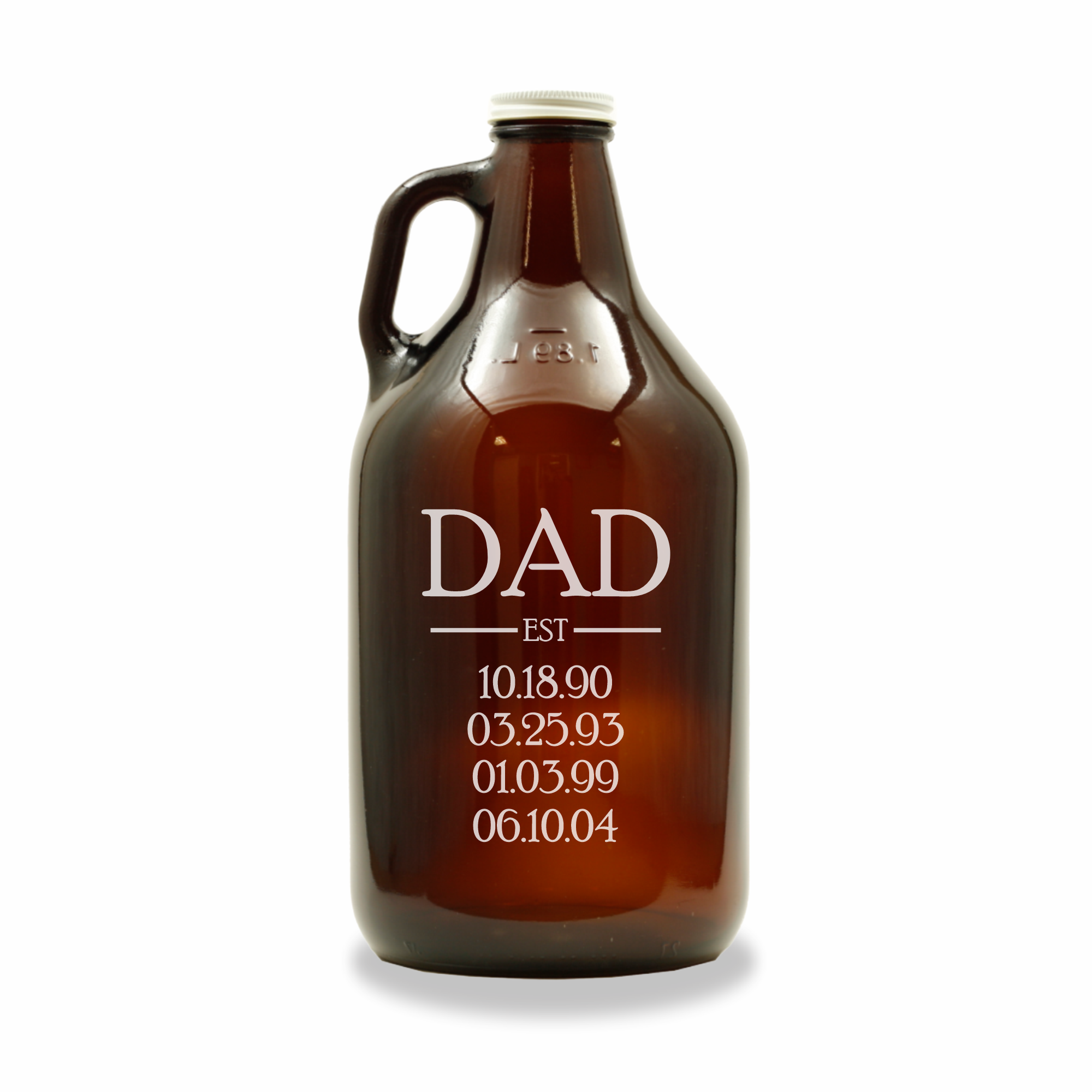 Dad Est | Personalized 64oz Glass Growler